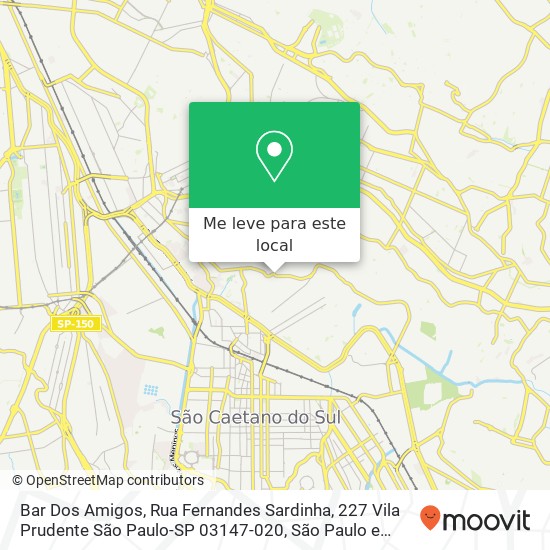 Bar Dos Amigos, Rua Fernandes Sardinha, 227 Vila Prudente São Paulo-SP 03147-020 mapa