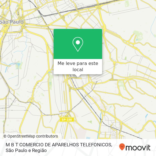 M B T COMERCIO DE APARELHOS TELEFONICOS, Rua Capitão Pacheco e Chaves, 313 Móoca São Paulo-SP 03126-000 mapa