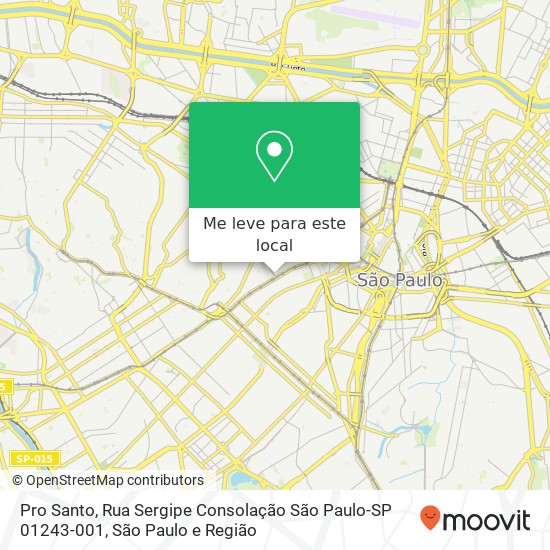 Pro Santo, Rua Sergipe Consolação São Paulo-SP 01243-001 mapa