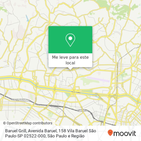 Baruel Grill, Avenida Baruel, 158 Vila Baruel São Paulo-SP 02522-000 mapa