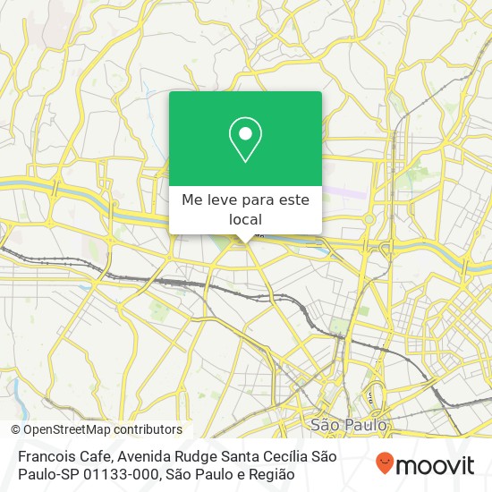 Francois Cafe, Avenida Rudge Santa Cecília São Paulo-SP 01133-000 mapa