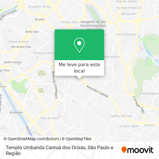 Templo Umbanda Cantuá dos Orixás mapa