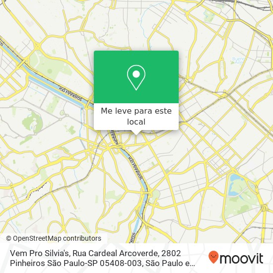 Vem Pro Silvia's, Rua Cardeal Arcoverde, 2802 Pinheiros São Paulo-SP 05408-003 mapa