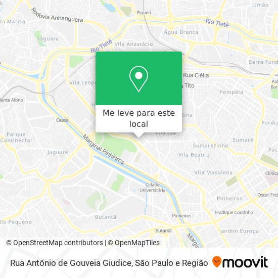 Rua Antônio de Gouveia Giudice mapa