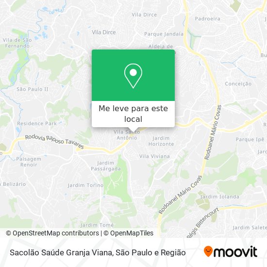 Sacolão Saúde Granja Viana mapa