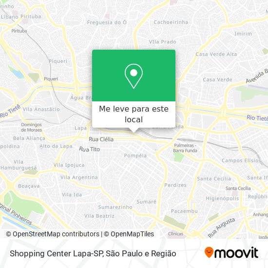 Shopping Center Lapa-SP mapa