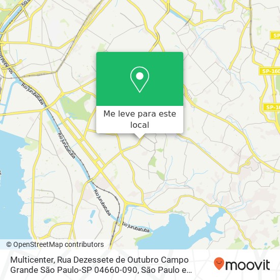 Multicenter, Rua Dezessete de Outubro Campo Grande São Paulo-SP 04660-090 mapa