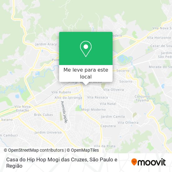 Casa do Hip Hop Mogi das Cruzes mapa