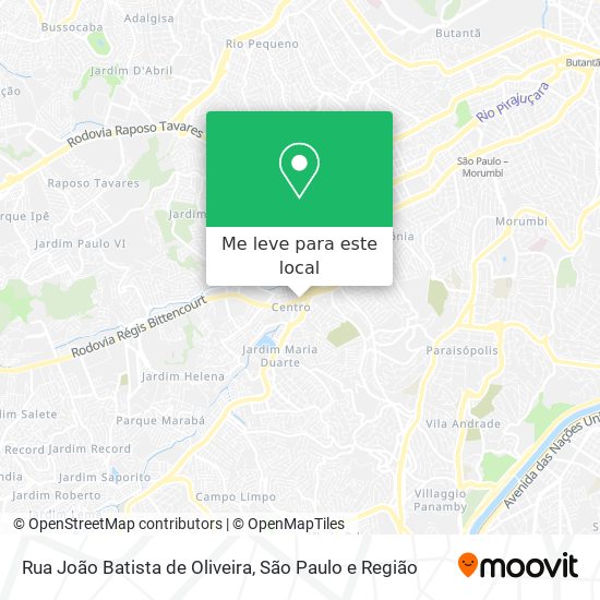 Rua João Batista de Oliveira mapa