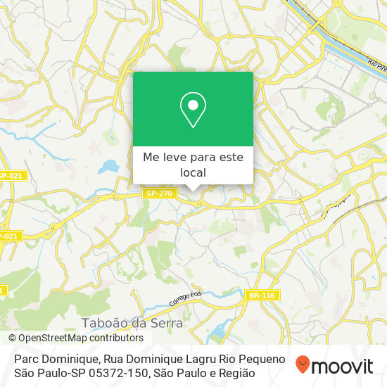 Parc Dominique, Rua Dominique Lagru Rio Pequeno São Paulo-SP 05372-150 mapa