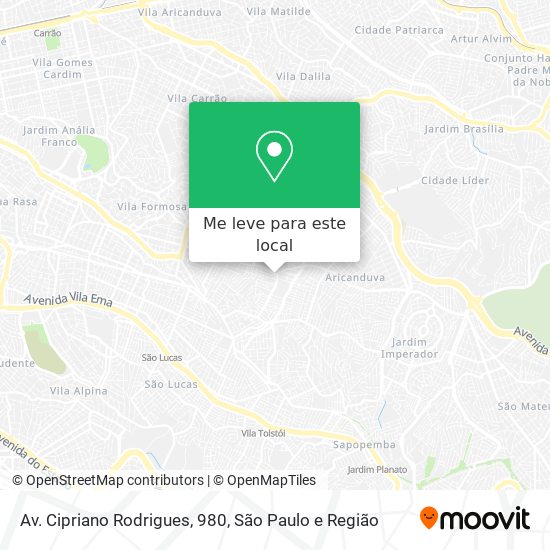 Av. Cipriano Rodrigues, 980 mapa