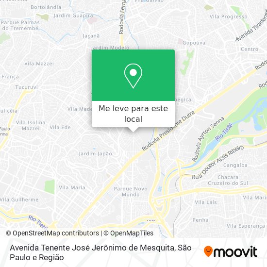 Avenida Tenente José Jerônimo de Mesquita mapa