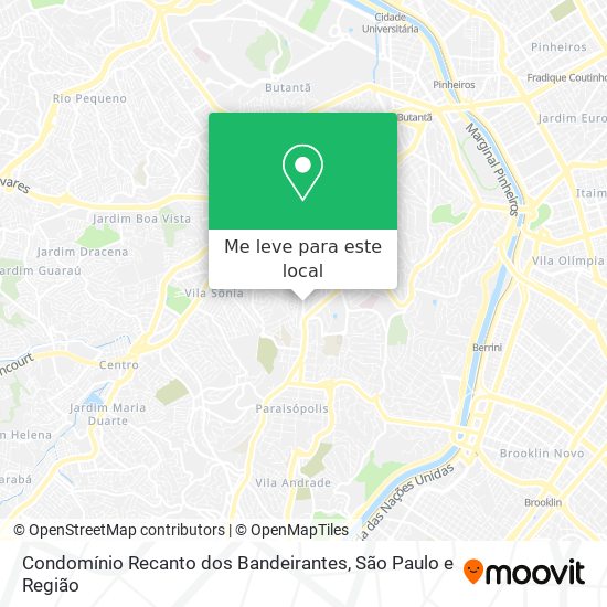 Condomínio Recanto dos Bandeirantes mapa