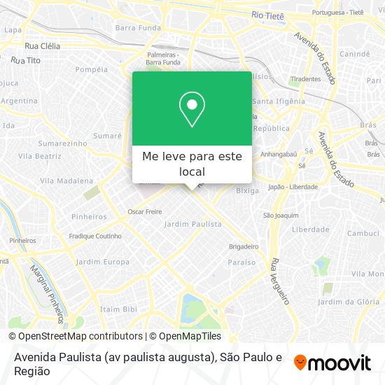 Avenida Paulista (av paulista augusta) mapa