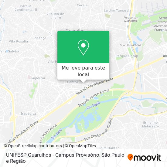 UNIFESP Guarulhos - Campus Provisório mapa