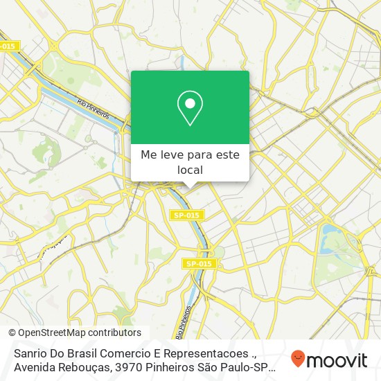 Sanrio Do Brasil Comercio E Representacoes ., Avenida Rebouças, 3970 Pinheiros São Paulo-SP 05401-450 mapa