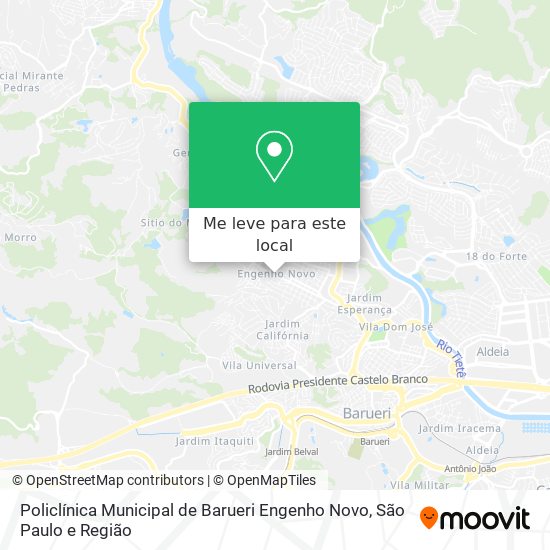 Policlínica Municipal de Barueri Engenho Novo mapa