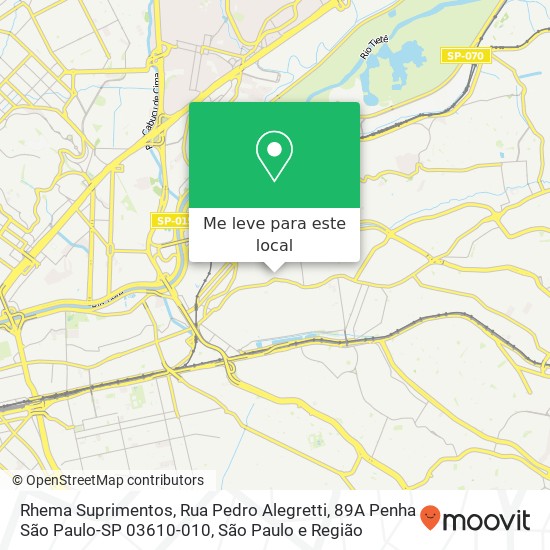 Rhema Suprimentos, Rua Pedro Alegretti, 89A Penha São Paulo-SP 03610-010 mapa