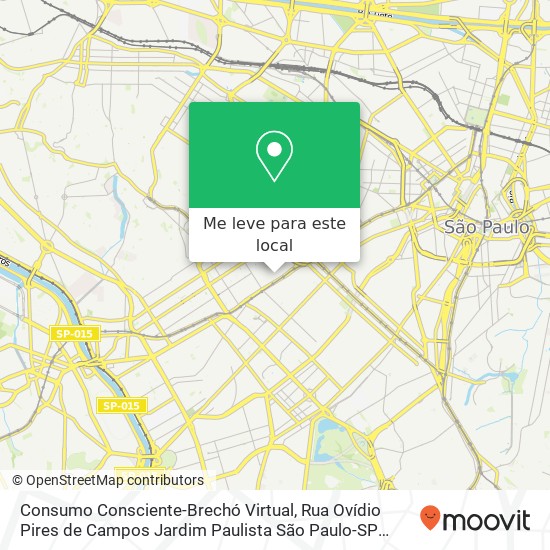 Consumo Consciente-Brechó Virtual, Rua Ovídio Pires de Campos Jardim Paulista São Paulo-SP 05403-010 mapa