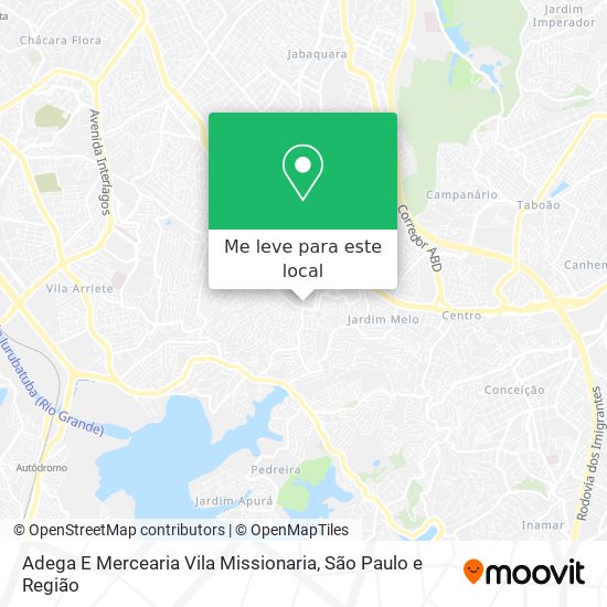 Adega E Mercearia Vila Missionaria mapa