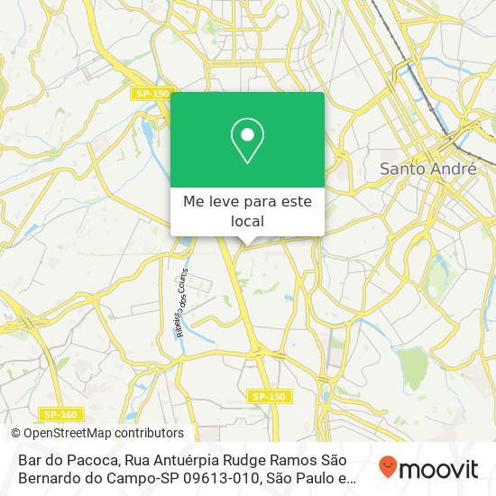 Bar do Pacoca, Rua Antuérpia Rudge Ramos São Bernardo do Campo-SP 09613-010 mapa