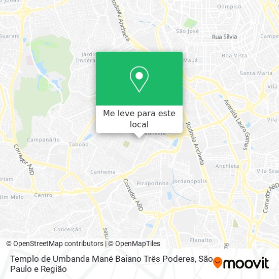 Templo de Umbanda Mané Baiano Três Poderes mapa