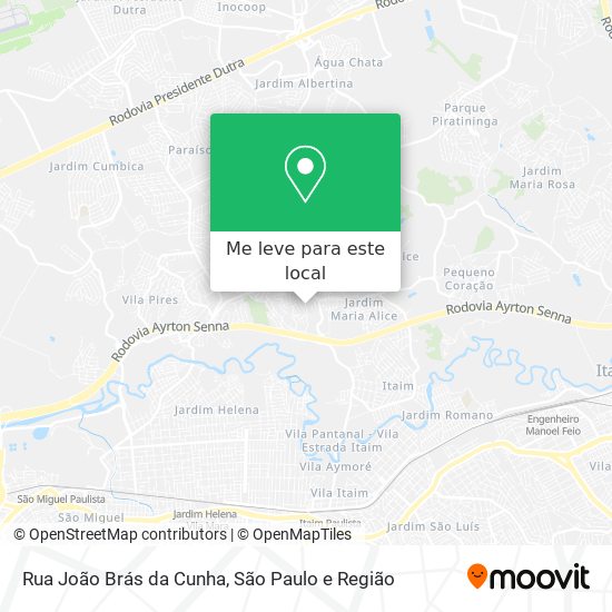 Rua João Brás da Cunha mapa