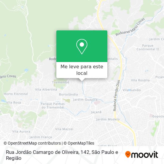 Rua Jordão Camargo de Oliveira, 142 mapa
