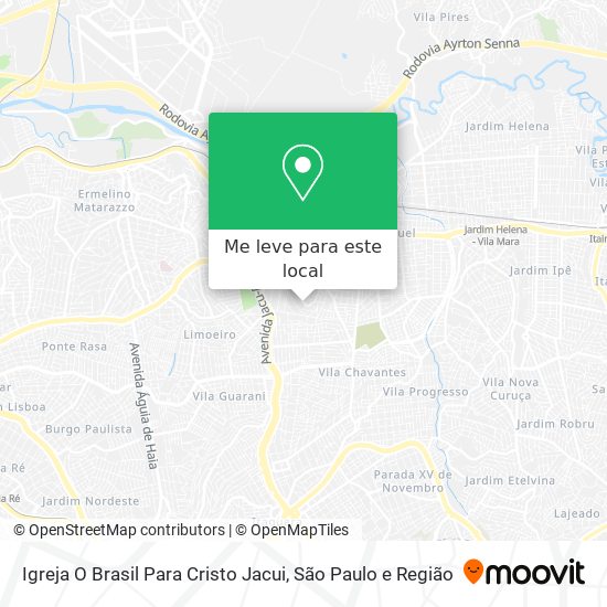 Igreja O Brasil Para Cristo Jacui mapa