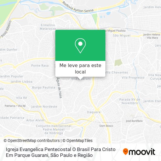 Igreja Evangelica Pentecostal O Brasil Para Cristo Em Parque Guarani mapa