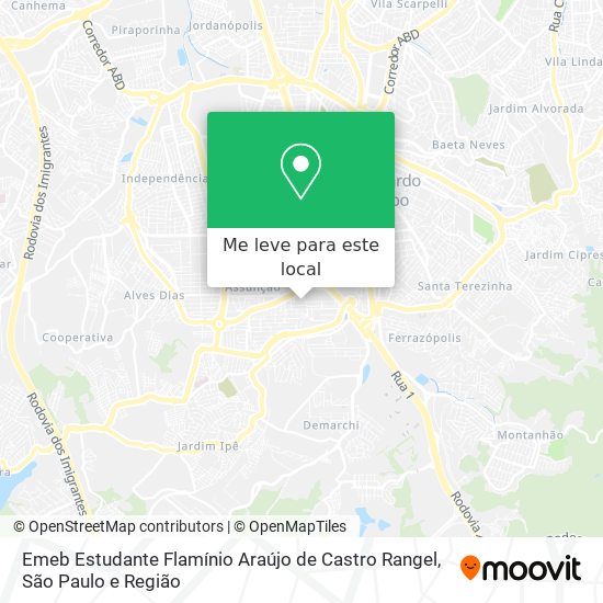 Emeb Estudante Flamínio Araújo de Castro Rangel mapa