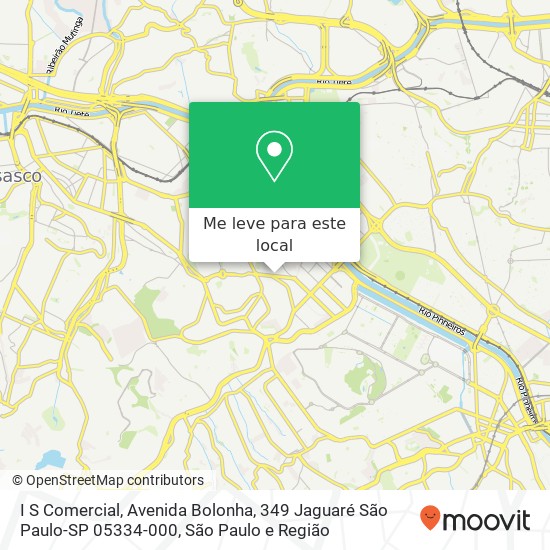 I S Comercial, Avenida Bolonha, 349 Jaguaré São Paulo-SP 05334-000 mapa