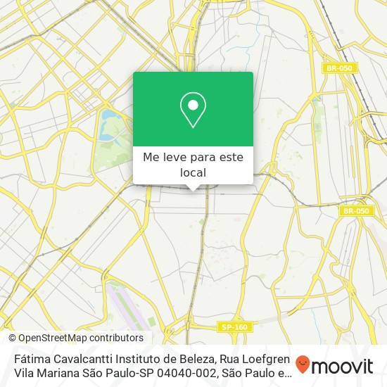 Fátima Cavalcantti Instituto de Beleza, Rua Loefgren Vila Mariana São Paulo-SP 04040-002 mapa