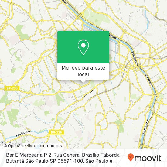 Bar E Mercearia P 2, Rua General Brasílio Taborda Butantã São Paulo-SP 05591-100 mapa