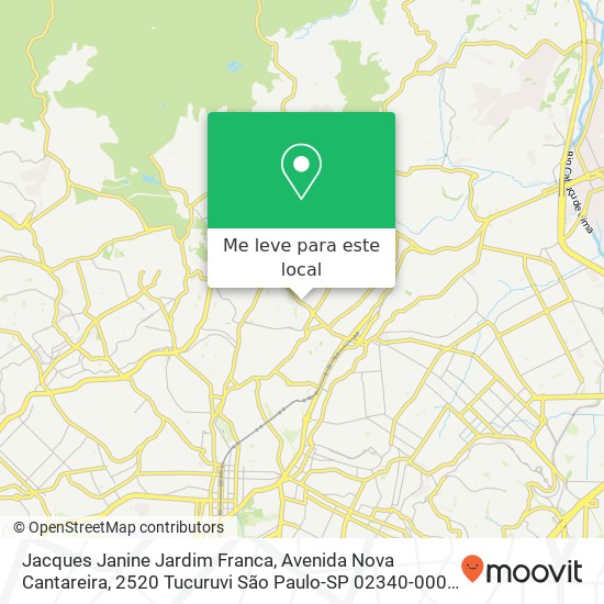 Jacques Janine Jardim Franca, Avenida Nova Cantareira, 2520 Tucuruvi São Paulo-SP 02340-000 mapa