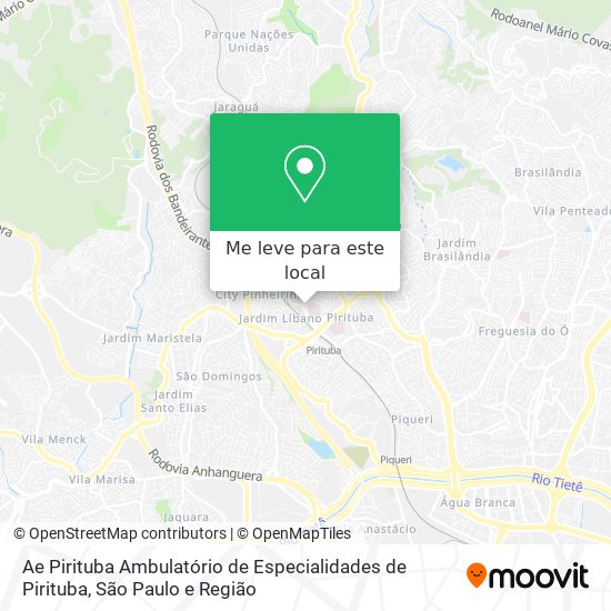 Ae Pirituba Ambulatório de Especialidades de Pirituba mapa