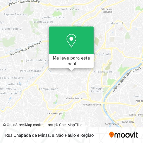 Rua Chapada de Minas, 8 mapa