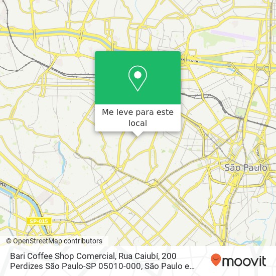 Bari Coffee Shop Comercial, Rua Caiubí, 200 Perdizes São Paulo-SP 05010-000 mapa
