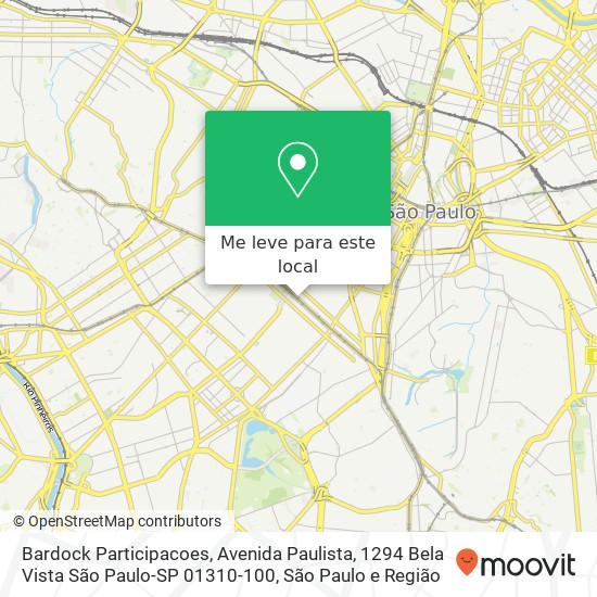 Bardock Participacoes, Avenida Paulista, 1294 Bela Vista São Paulo-SP 01310-100 mapa