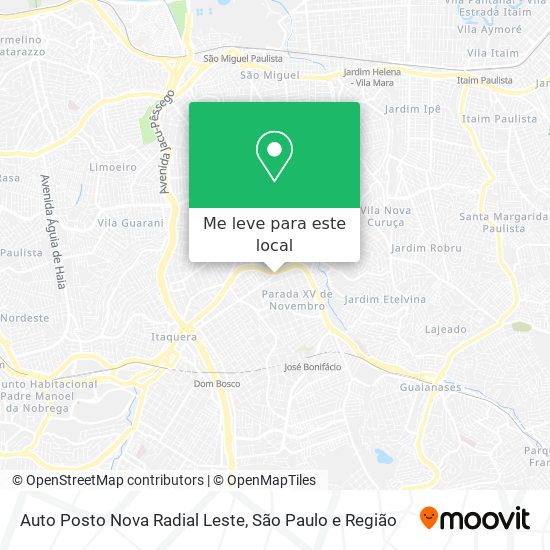 Auto Posto Nova Radial Leste mapa