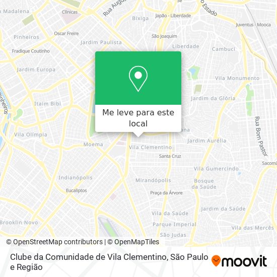 Clube da Comunidade de Vila Clementino mapa