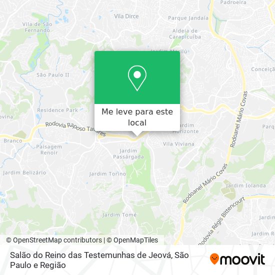 Salão do Reino das Testemunhas de Jeová mapa