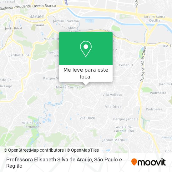 Professora Elisabeth Silva de Araújo mapa