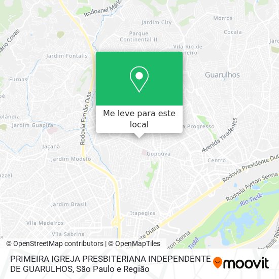 PRIMEIRA IGREJA PRESBITERIANA INDEPENDENTE DE GUARULHOS mapa