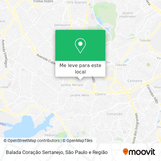 Balada Coração Sertanejo mapa