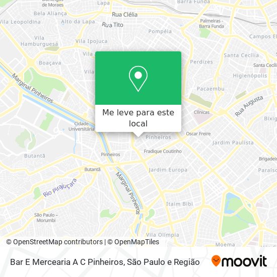 Bar E Mercearia A C Pinheiros mapa