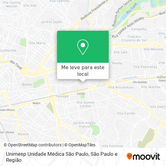 Unimesp Unidade Médica São Paulo mapa