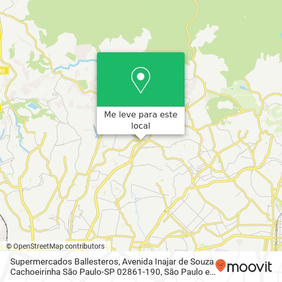Supermercados Ballesteros, Avenida Inajar de Souza Cachoeirinha São Paulo-SP 02861-190 mapa