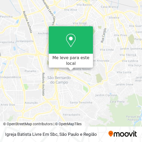 Igreja Batista Livre Em Sbc mapa