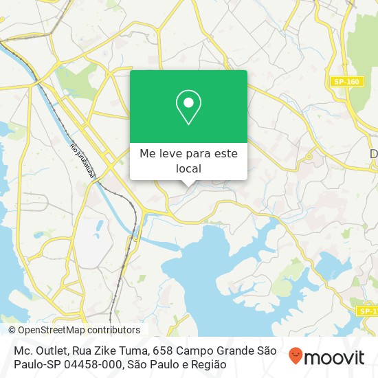 Mc. Outlet, Rua Zike Tuma, 658 Campo Grande São Paulo-SP 04458-000 mapa